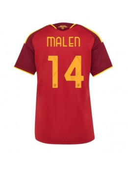 Ženski Nogometna dresi replika AS Roma Donyell Malen #14 Domači 2026-27 Kratek rokav Ženski Nogometna dresi replika AS Roma Donyell Malen #14 Domači 2026-27 Kratek rokav